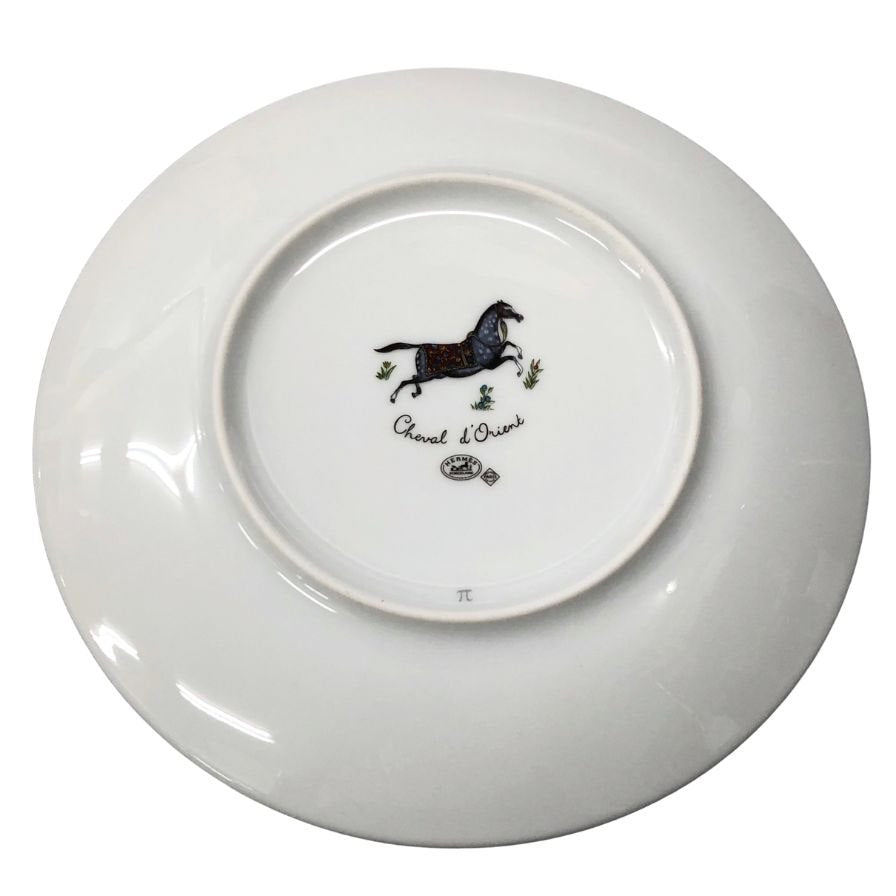 エルメス プレート シュヴァルドリアン ホース ホワイト 約17㎝ HERMES【AFI28】【中古】