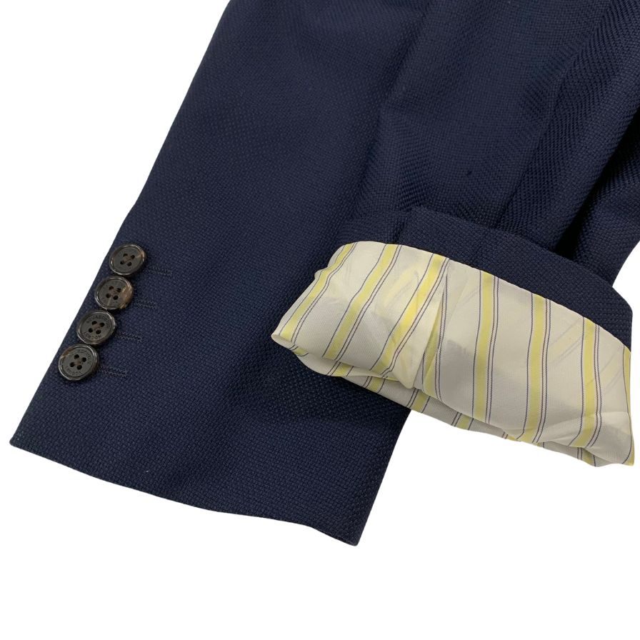 美品◆アクアスキュータム テーラードジャケット 68AB5 オーダーメイド ネイビー メンズ Aquascutum 【AFB20】