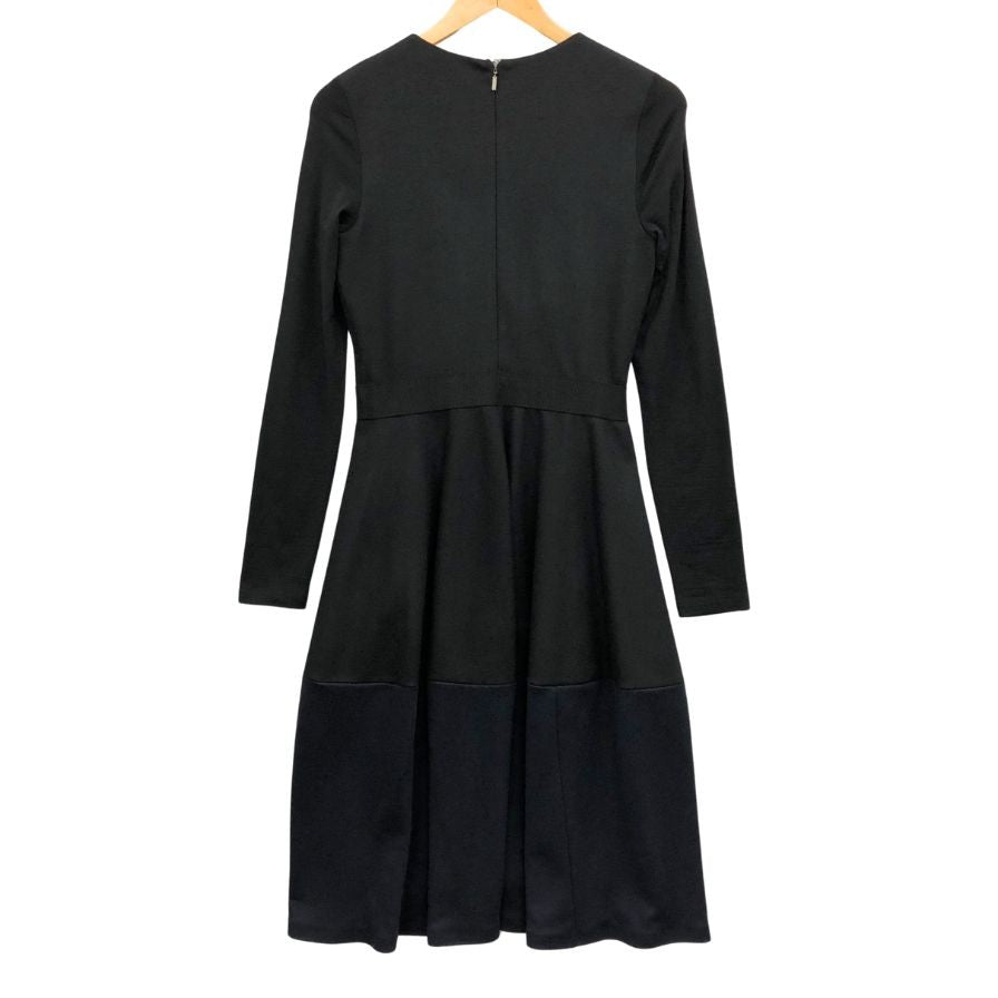 美品◆マックスマーラ ワンピース 長袖 カットソー ウール 切替 ネイビー レディース サイズ42 MAX MARA 【AFB25】