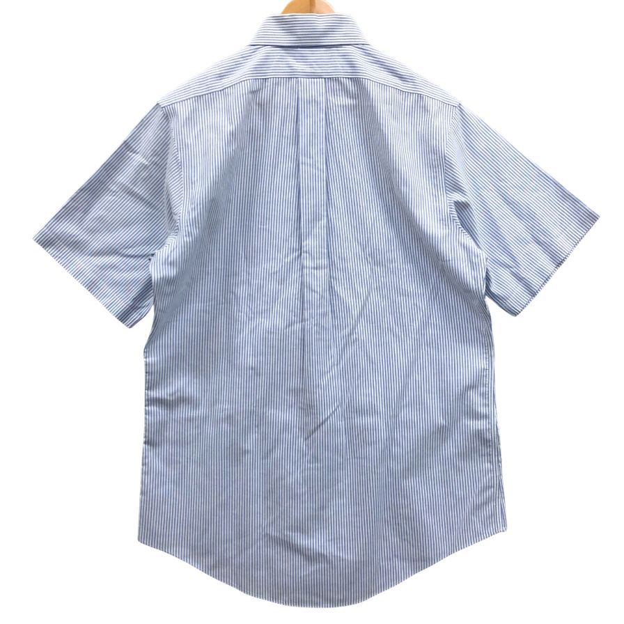 中古◆ブルックスブラザーズ シャツ 半袖 ボタンダウン ストライプ 綿 メンズ ブルー サイズ15.5 Brooks Brothers 【AFB25】