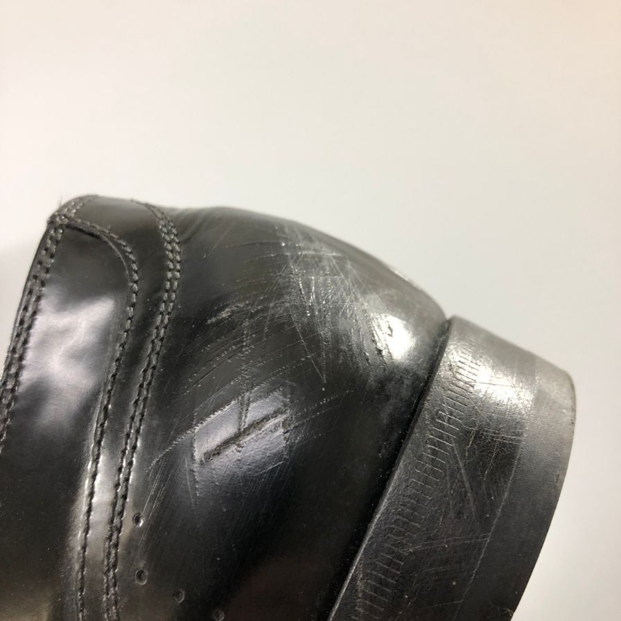 プラダ レザーシューズ ウイングチップ ガラスレザー 2EA 051 メンズ ブラック サイズ8 PRADA 約26.5cm【AFC50】