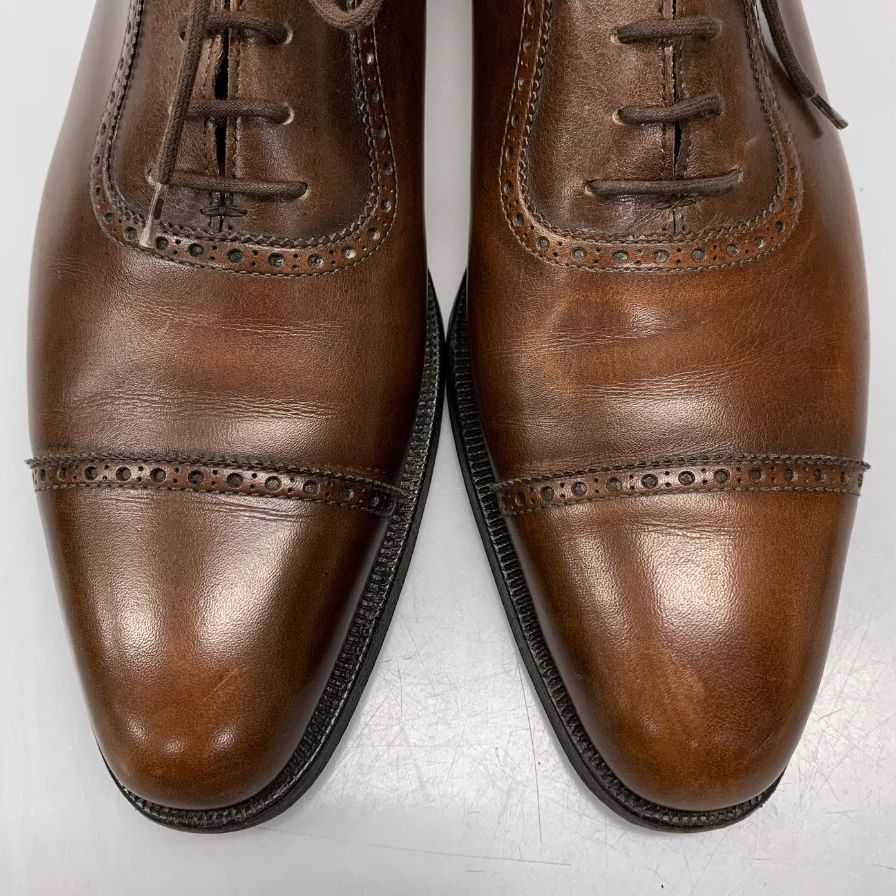 クロケット&ジョーンズ レースアップシューズ ハンドグレードライン エンデル ブラウン サイズUK7D CROCKETT&JONES ENDELL ビジネスシューズ 約25.5cm【LA】【中古】