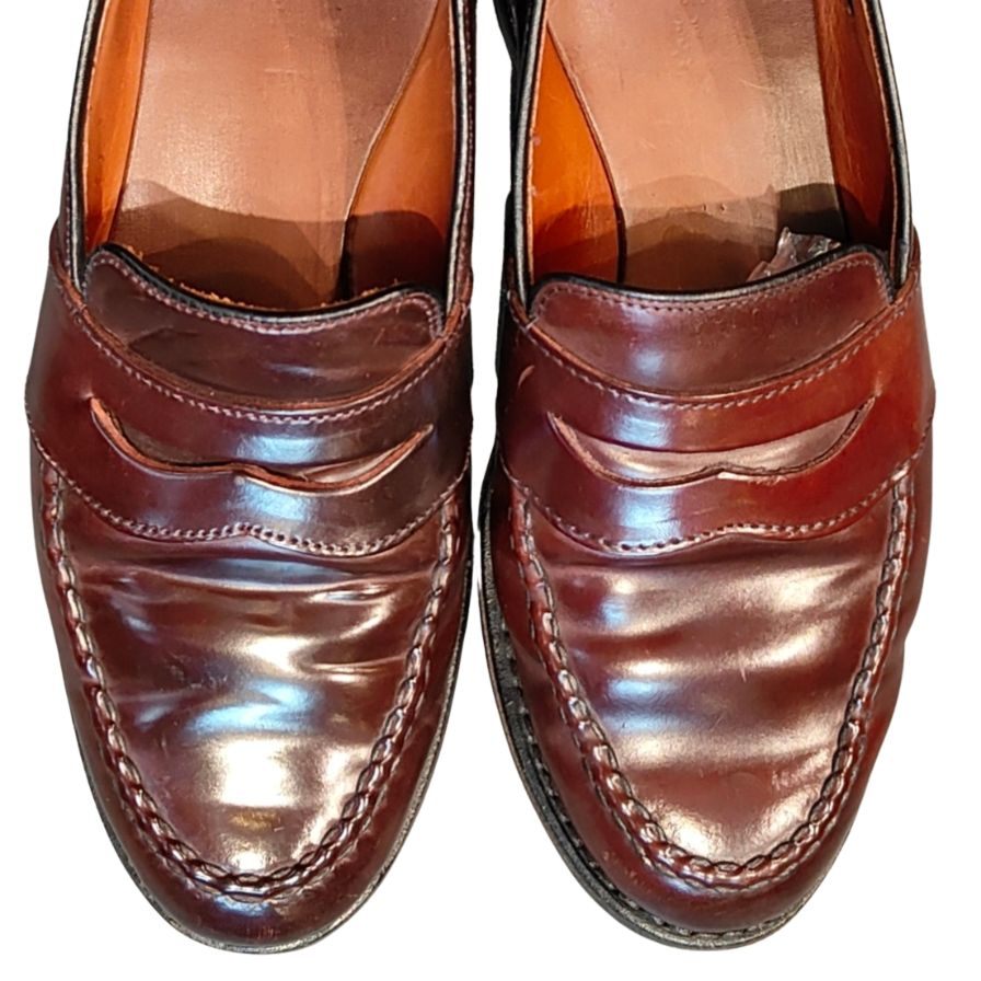 アレンエドモンズ レザーシューズ ローファー 4976 フルサドル コードバン ダークバーガンディ サイズUS7D Allen Edmonds ローファー 約25.0cm【LA】【中古】