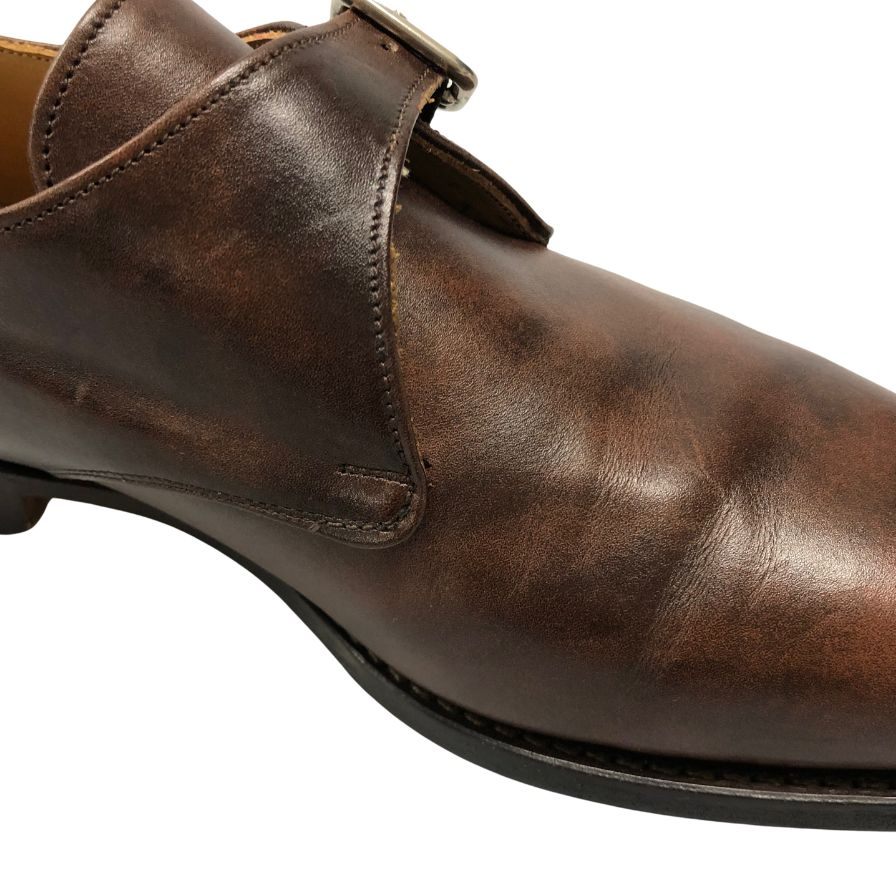トリッカーズ レザーシューズ LEWISTON シングルモンク ミュージアムレザー ブラウン メンズ サイズ7.5 TRICKERS ビジネスシューズ 約26.5cm【LA】【中古】