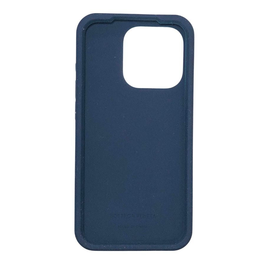 ボッテガヴェネタ iPhoneケース iPhone15Pro ラバー イントレチャート ネイビー系 BOTTEGA VENETA【AFI27】【中古】