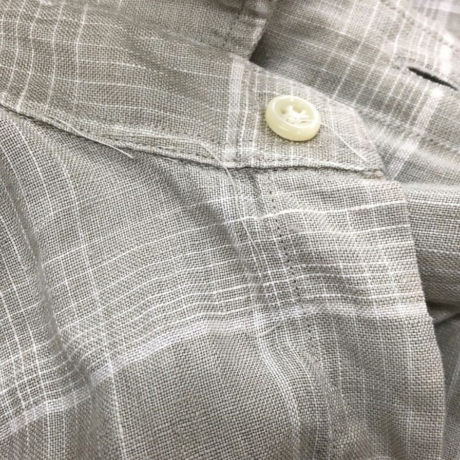 ポロ ラルフローレン リネンシャツ 90S チェック ベージュ サイズM Polo Ralph Lauren【LA】