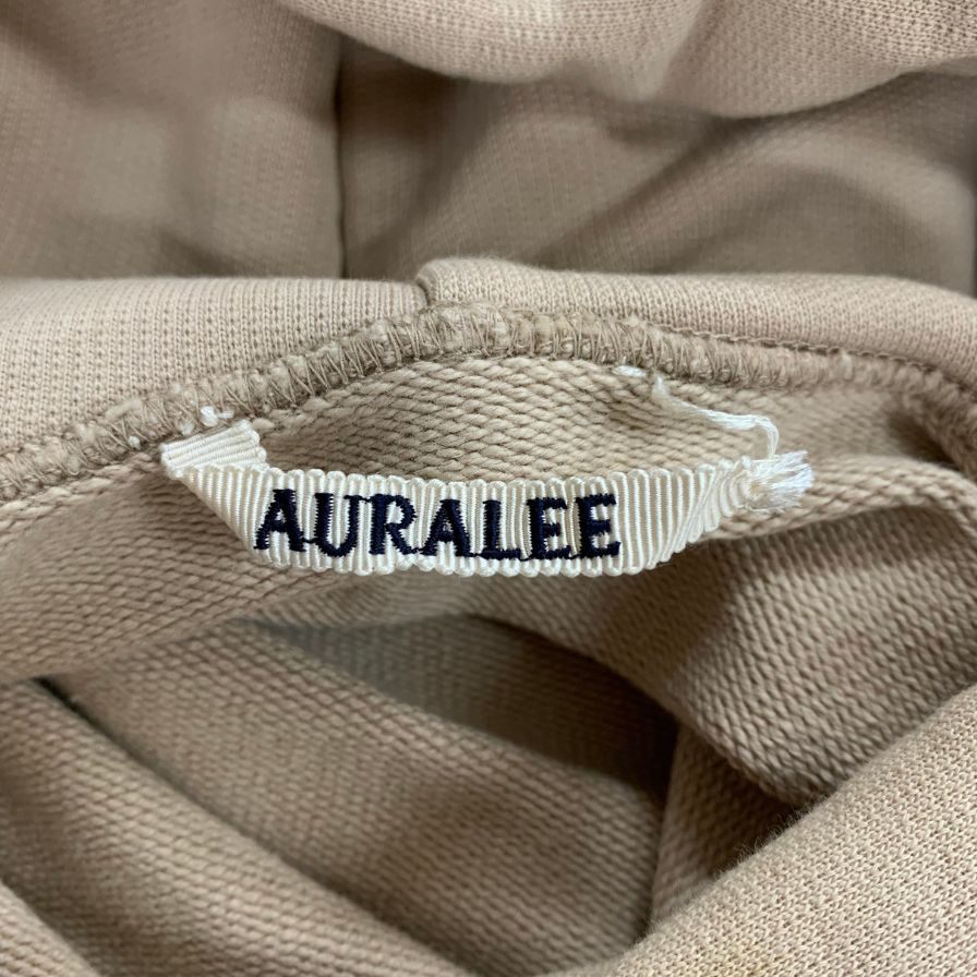 中古◆オーラリー スーパーソフトヘビースウェットパーカー ベージュ メンズ サイズ4 AURALEE 【AFB39】