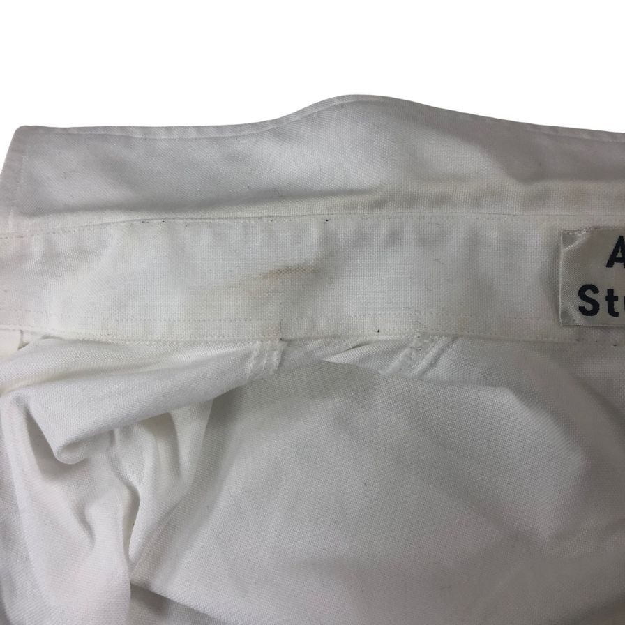 美品◆アクネ ストゥディオズ ボタンダウンシャツ 半袖 メンズ コットン サイズ 46 ホワイト ACNE STUDIOS 【AFB27】