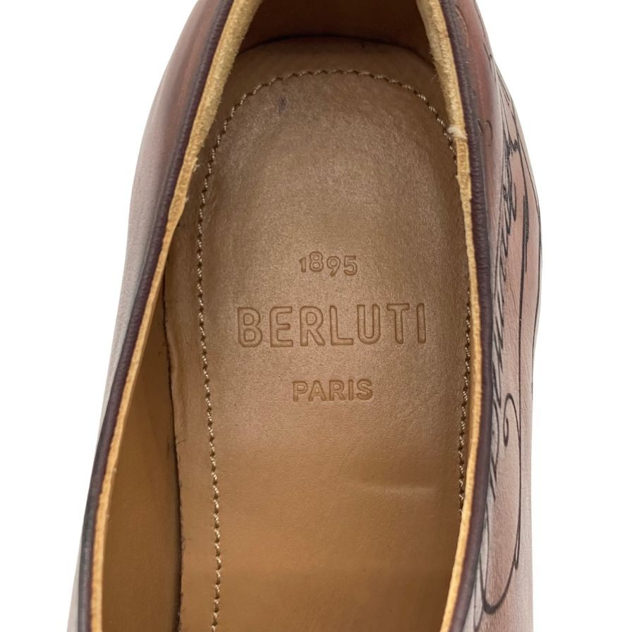 ベルルッティ レザーシューズ カリグラフィ アレッサンドロ ホールカット メンズ ブラウン サイズ8 BERLUTI 約26.5cm【AFC34】
