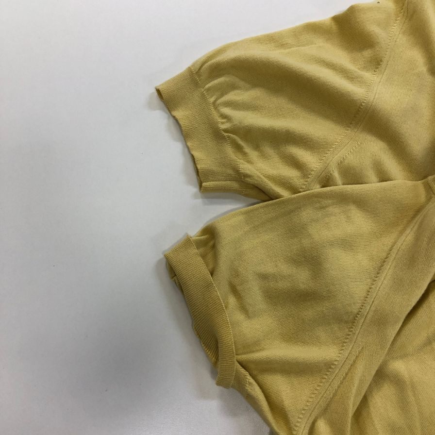 美品◆エルメネジルドゼニア ニットポロシャツ コットン イエロー サイズM/50 Ermenegildo Zegna 【AFB12】