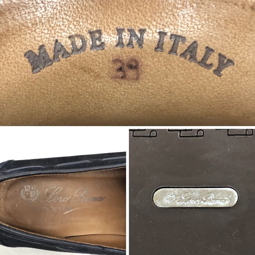ロロピアーナ タッセルローファー CITY WALK スエード ネイビー サイズ39 Loro Piana 約24.0cm【AFD15-2】