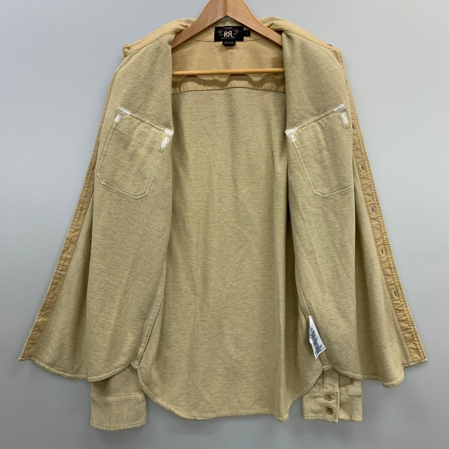 美品◆ダブルアールエル ラルフローレン ワークシャツ エポーレット メンズ サイズS ベージュ RRL RALPH LAUREN 【AFB18】