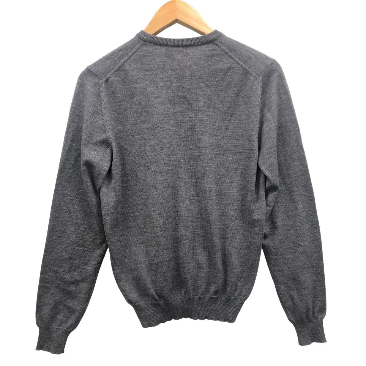 中古◆ザノーネ ウール Vネックニット グレー ウール100% サイズ46 メンズ ZANONE 【AFB44】