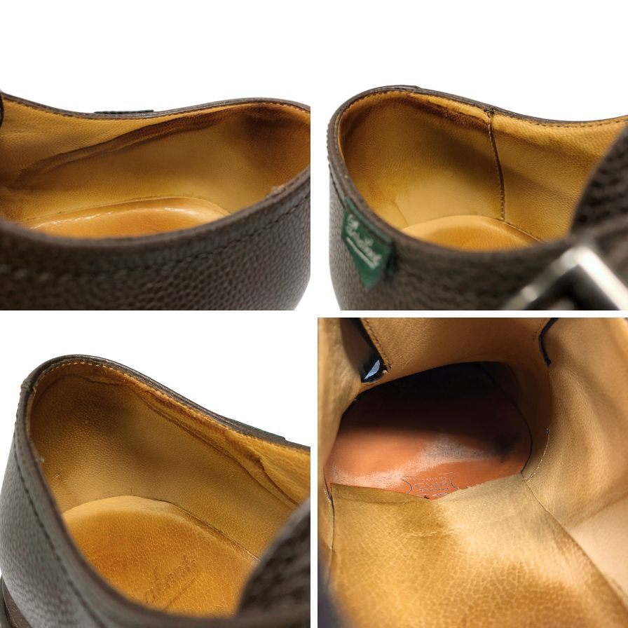 パラブーツ ポー ダブルモンク グレインレザー ブラウン サイズ 6 Paraboot ビジネスシューズ 約24.5cm【LA】【中古】