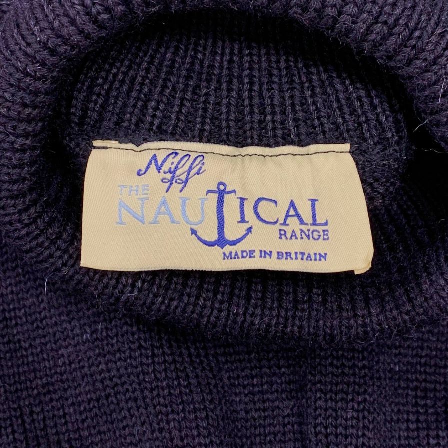 美品◆ニッフィー ニット タートルネックニット ウール サイズM メンズ ブルー Niffi 【AFB2】
