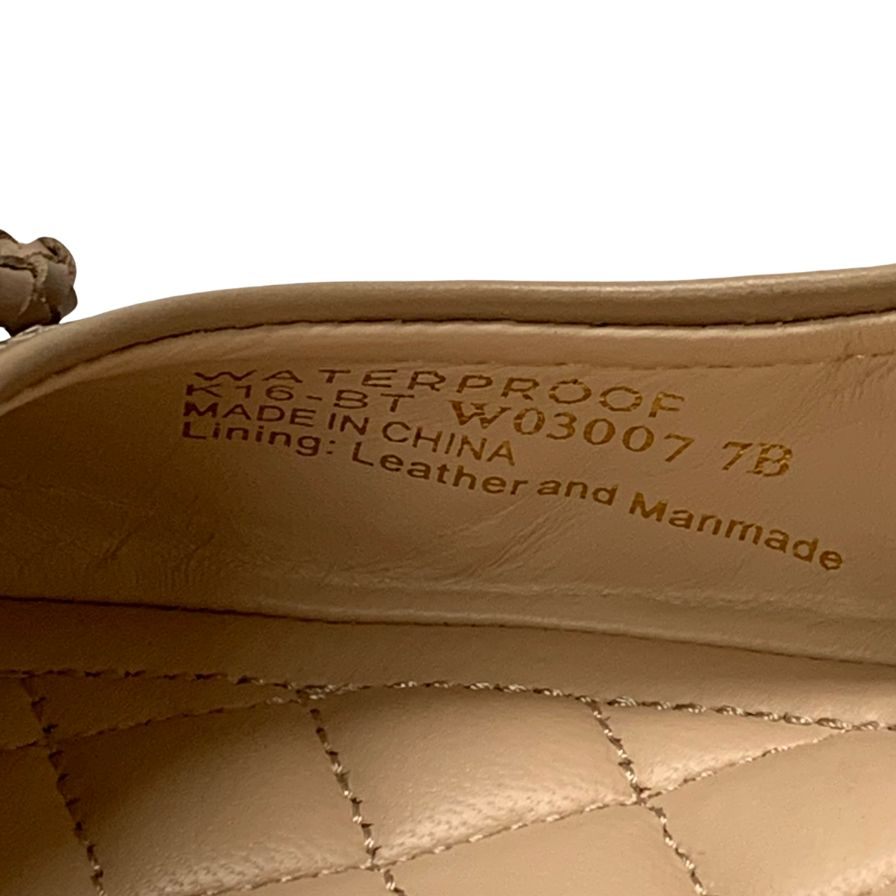 未使用◆コールハーン パンプス タリ グランド ボウ ウェッジ40 W03007 レザー ベージュ レディース サイズ7B COLE HAAN TALI GRAND LAC WEG40【AFD14】