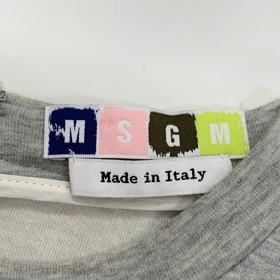 美品◆エムエスジーエム ノースリーブ ワンピース パイナップル刺繍 レディース サイズ38 グレー MSGM 【AFB19】