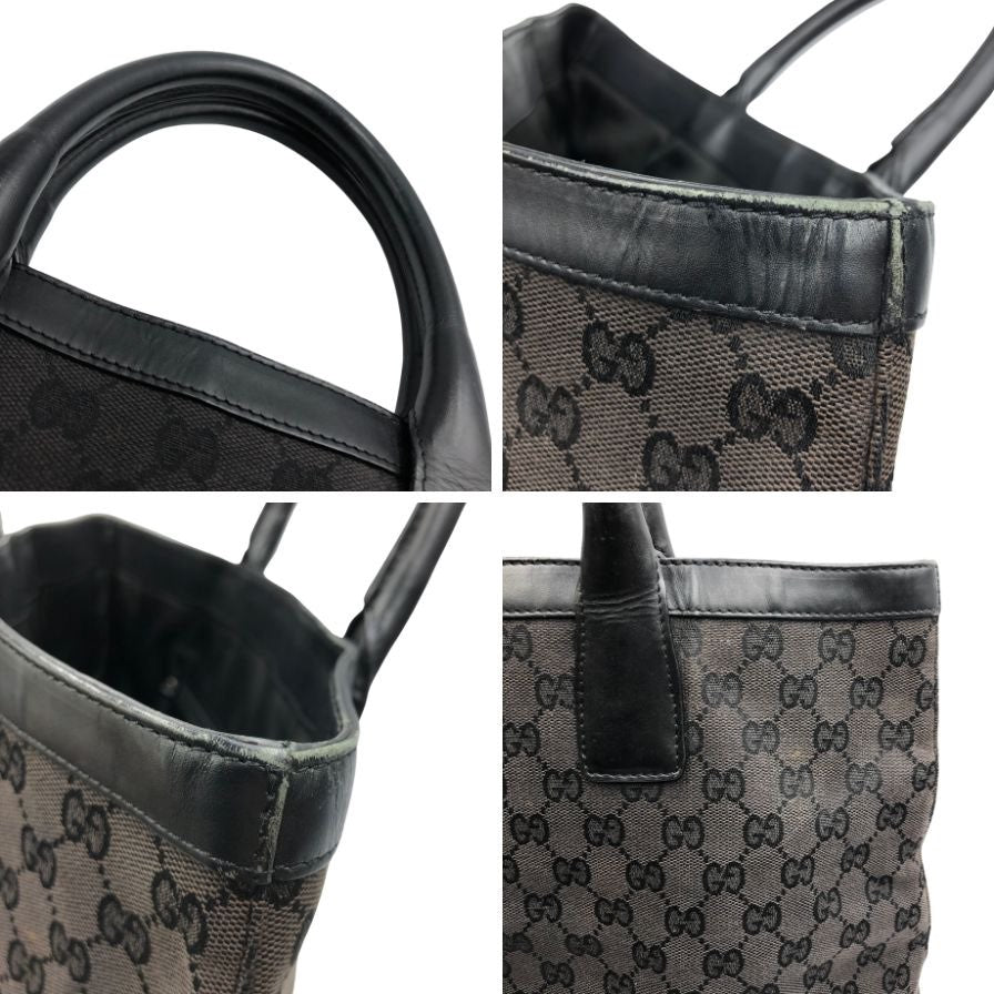 グッチ トートバッグ GGキャンバス ハンド 切替 レザー ウィメンズ ブラック GUCCI【AFE11】