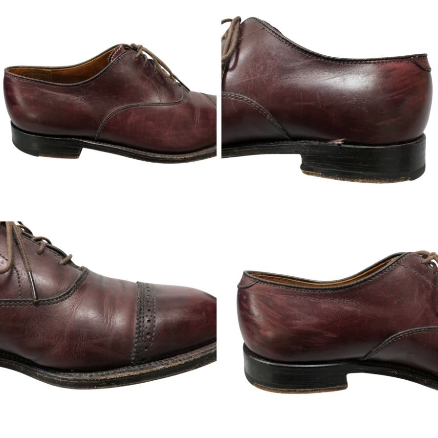 オールデン レザーシューズ 90823 パンチドキャップ バーガンディ メンズ サイズUS8E Alden ビジネスシューズ 約26.0cm【LA】【中古】
