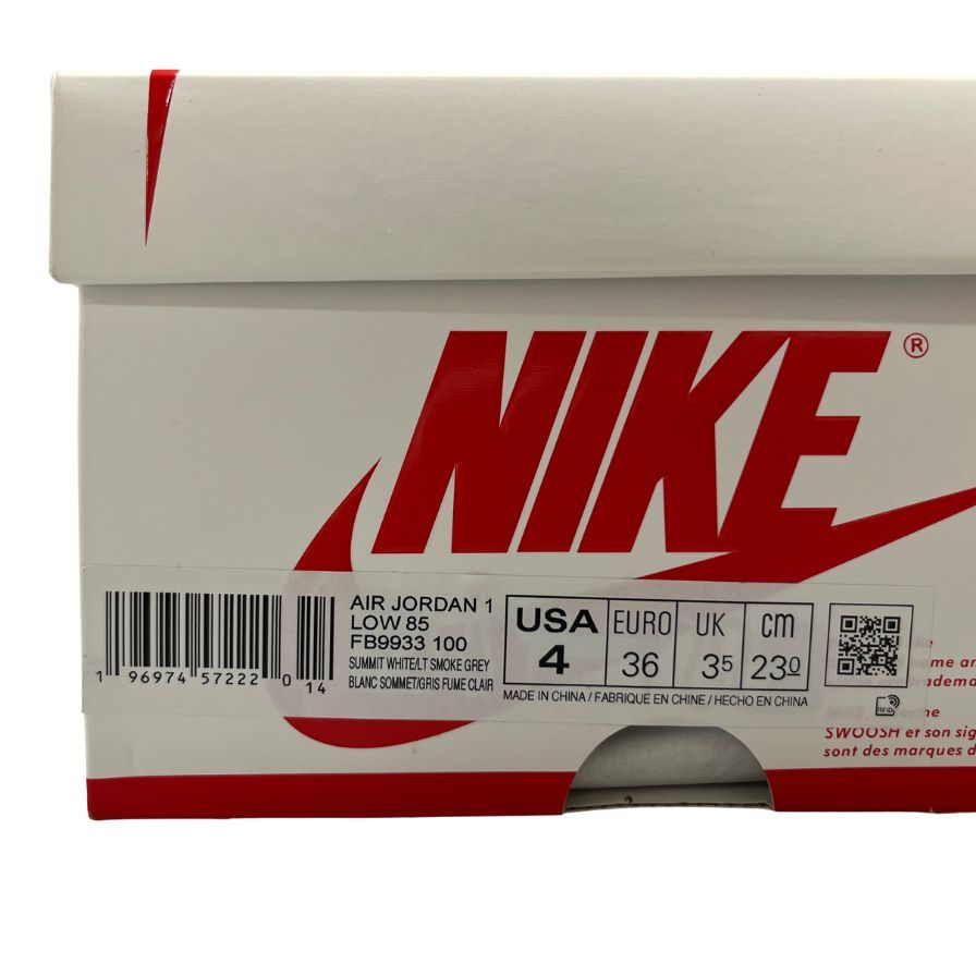 美品◆ナイキ スニーカー エア ジョーダン 1 ロー 85 OG FB9933-100 レディース サイズ23cm ホワイト NIKE AIR JORDAN 1 LOW 85 Neutral Grey【AFD6】