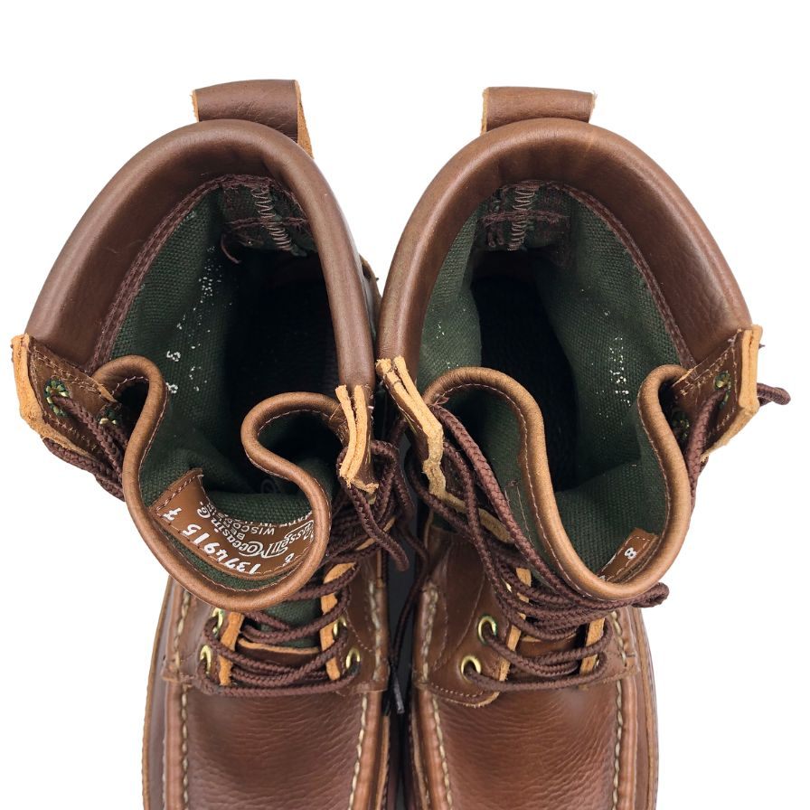 ラッセルモカシン レザーシューズ ブーツ Thula Thula レザー キャンバス 茶系 サイズ8E Russell Moccasin 約26.5cm【AFD3】