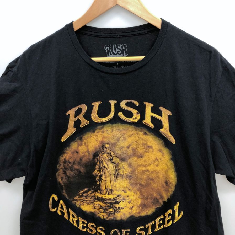 中古◆ラッシュ Tシャツ Caress Of Steel オフィシャル サイズL ブラック メンズ RUSH 【AFB9】