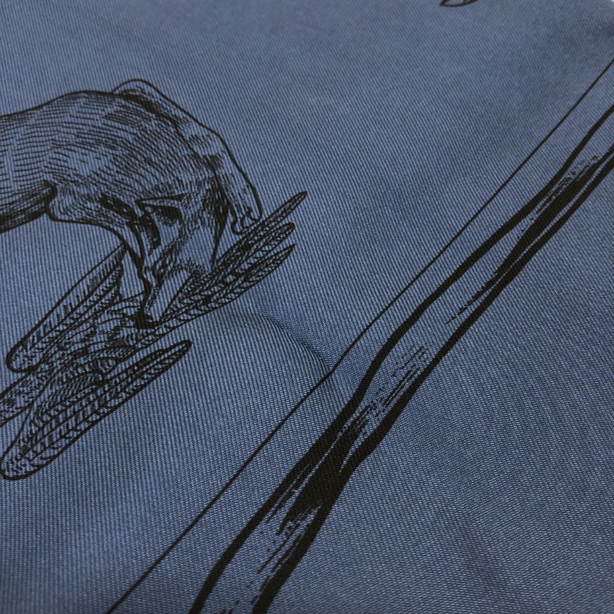 エルメス カレ90 アニマルロゴ ANIMAL ALPHABET シルク ブルー レディース HERMES【AFI18-3】