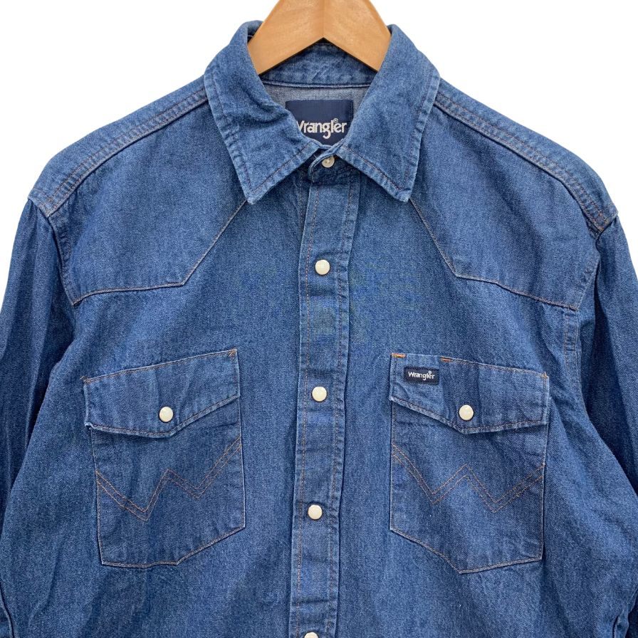 極美品◆ラングラー ウエスタン デニム シャツ 70127MW サイズ15.5 Wrangler 【AFB23】