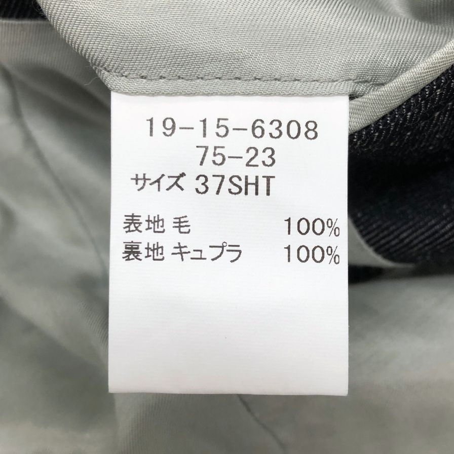 極美品◆ブルックスブラザーズ テーラードジャケット ウール デニム風 ロゴ刻印ボタン メンズ ブラック サイズ37SHT BROOKS BROTHERS 【AFB45】
