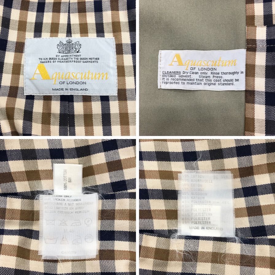 アクアスキュータム トレンチコート 70S ヴィンテージ イングランド製 カーキ メンズ サイズ表記なし Aquascutum【LA】