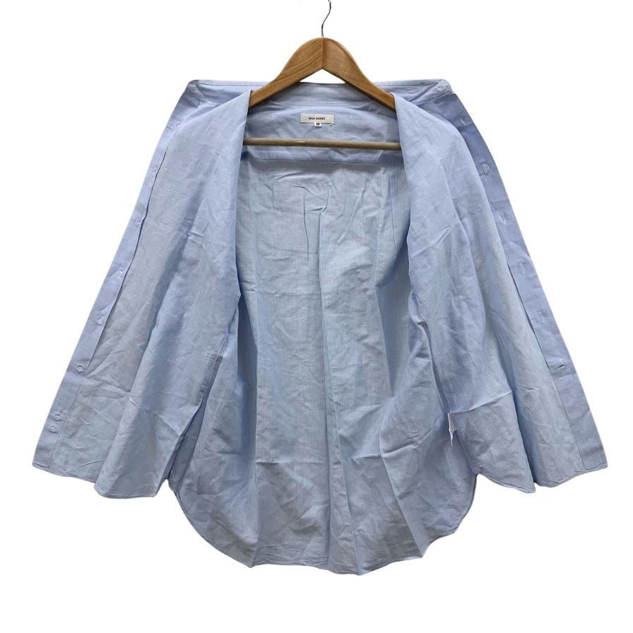 美品◆リングヂャケット シャツ ドレスシャツ コットン リネン ブルー サイズ40 メンズ RING JACKET 【AFB21】