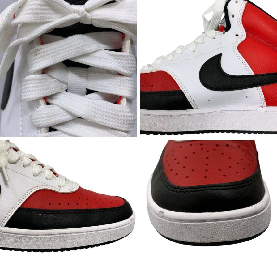 ナイキ コート ビジョン ミッド サテンレッド メンズ サイズ28.0 DM1186-600 Nike Court Vision Mid White Red Black 約28.0cm【AFC47】