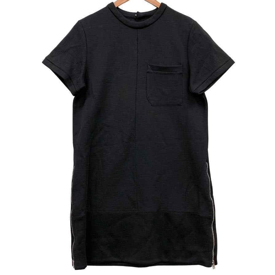 極美品◆プロエンザスクーラー 半袖 胸ポケット ワンピース 両サイドジップあしらい レデイース サイズ6 ブラック Proenza Schoule 【AFB25】
