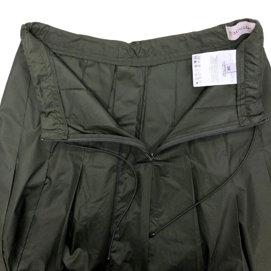 モンクレール 20SS GONNA ナイロンプリーツスカート サイズ38 レディース カーキ F20932071200 MONCLER【AFB38】