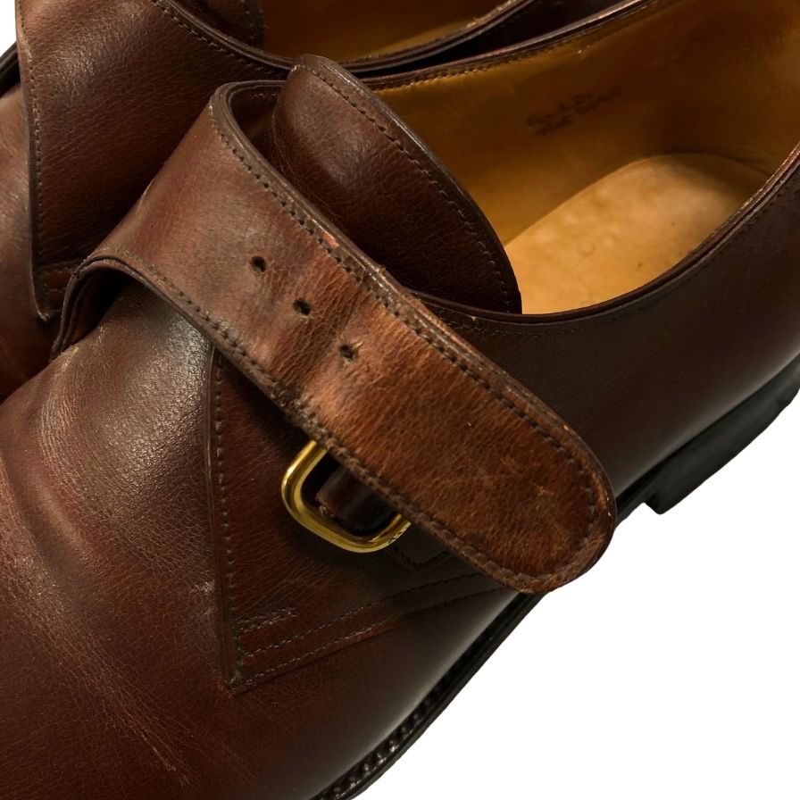 ジョンロブ レザーシューズ シングルモンク ブラウン UK7.5 JOHNLOBB 約26.0cm【AFC47】