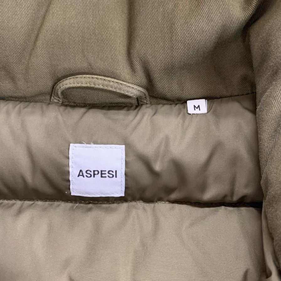 中古◆アスペジ ダウンベスト メンズ カーキ サイズM ASPESI 【AFA10】