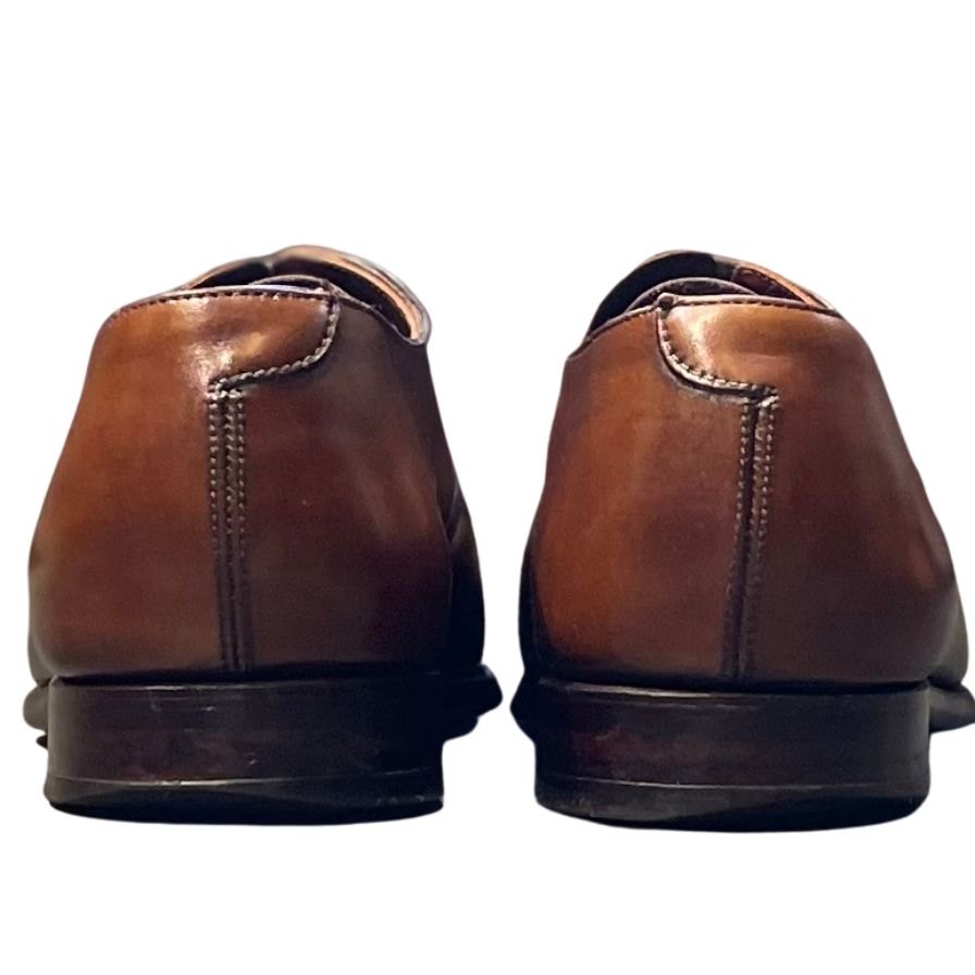 クロケット&ジョーンズ オードリー レザーシューズ 9447 ストレートチップ サイズ7E メンズ ブラウン系 CROCKETT&JONES AUDLEY ビジネスシューズ 約26.0cm【LA】【中古】