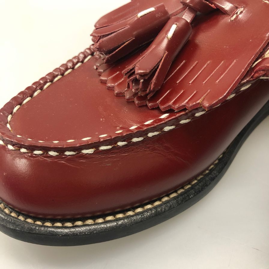 リーガルシューアンドコー タッセルローファー カーフ レッド サイズ24.5 REGAL shoe&co 約24.5cm【AFC36】