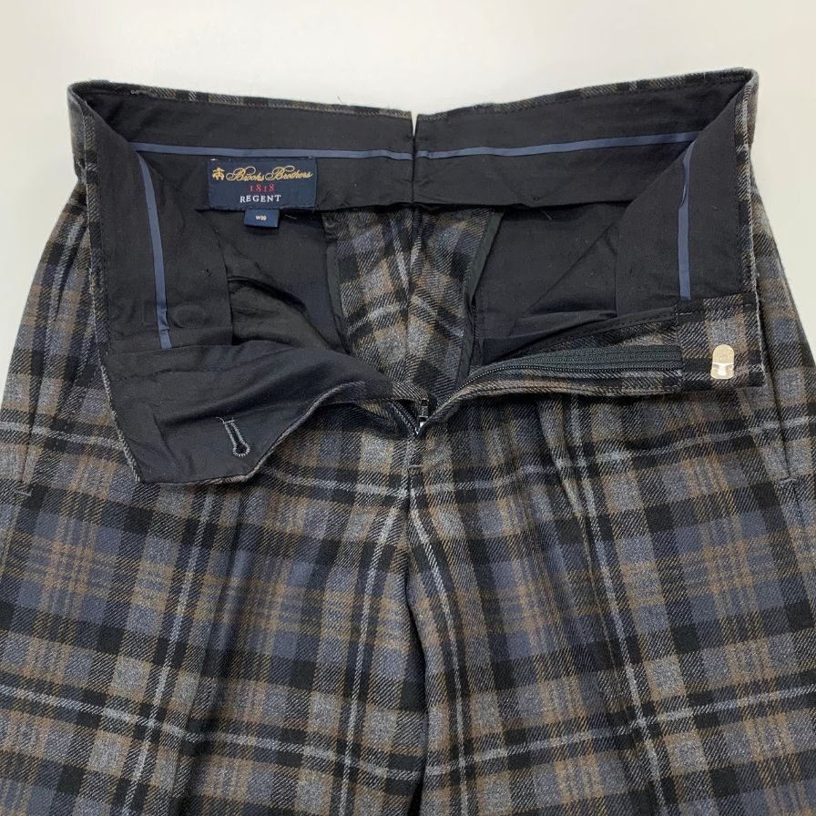 ブルックスブラザーズ スラックス ウール チェック メンズ サイズW30 グレー Brooks Brothers 【AFB41】