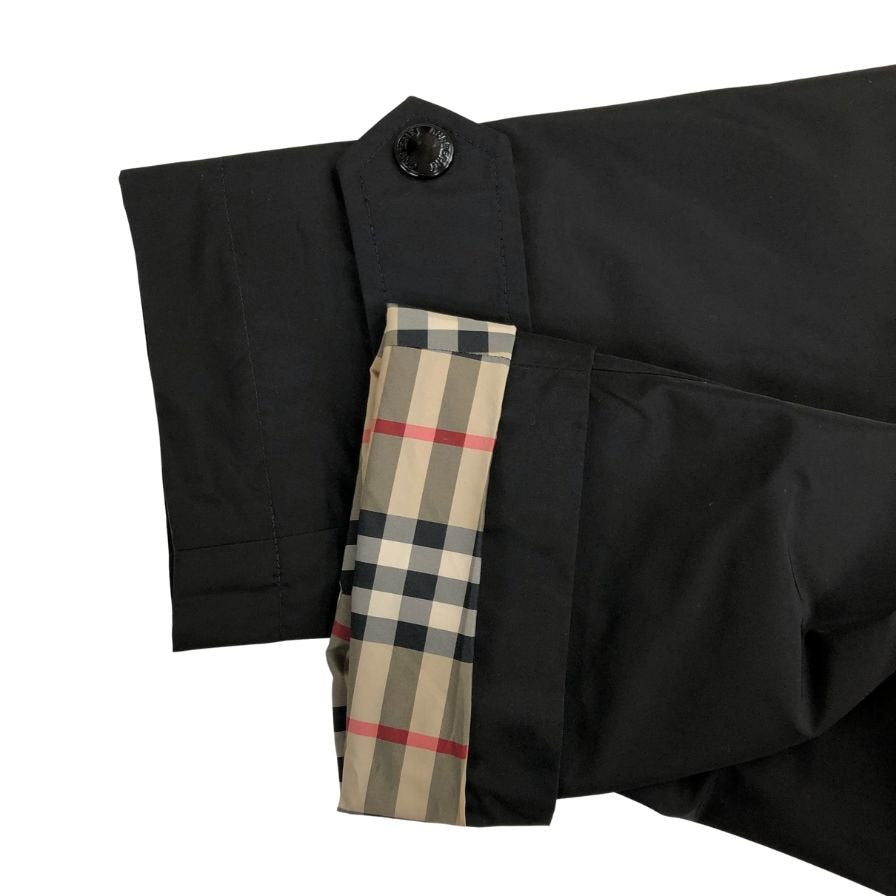 極美品◆バーバリー フーデットコート 現行 ブラック 裏地チェック レディース UK4 8022731 BURBERRY 【AFB16】