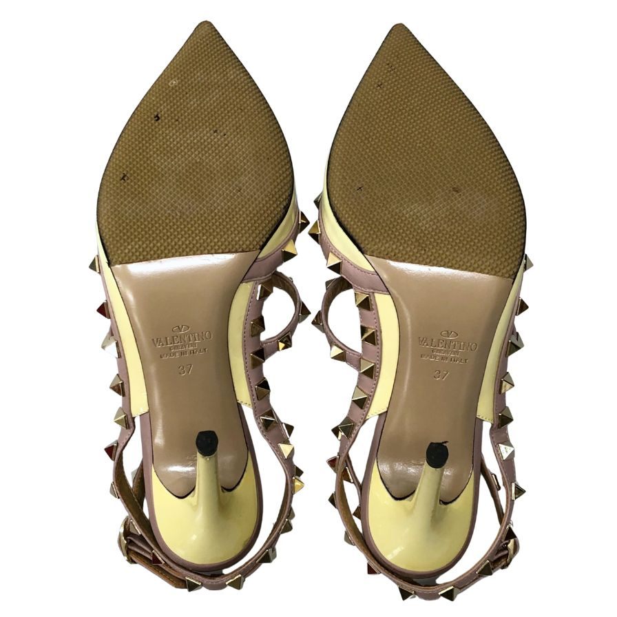 ヴァレンティノガラヴァーニ ヒールパンプス ストラップ ロックスタッズ アイボリー レディース サイズ37 VALENTINO GARAVANI 約23.5cm【AFD8】