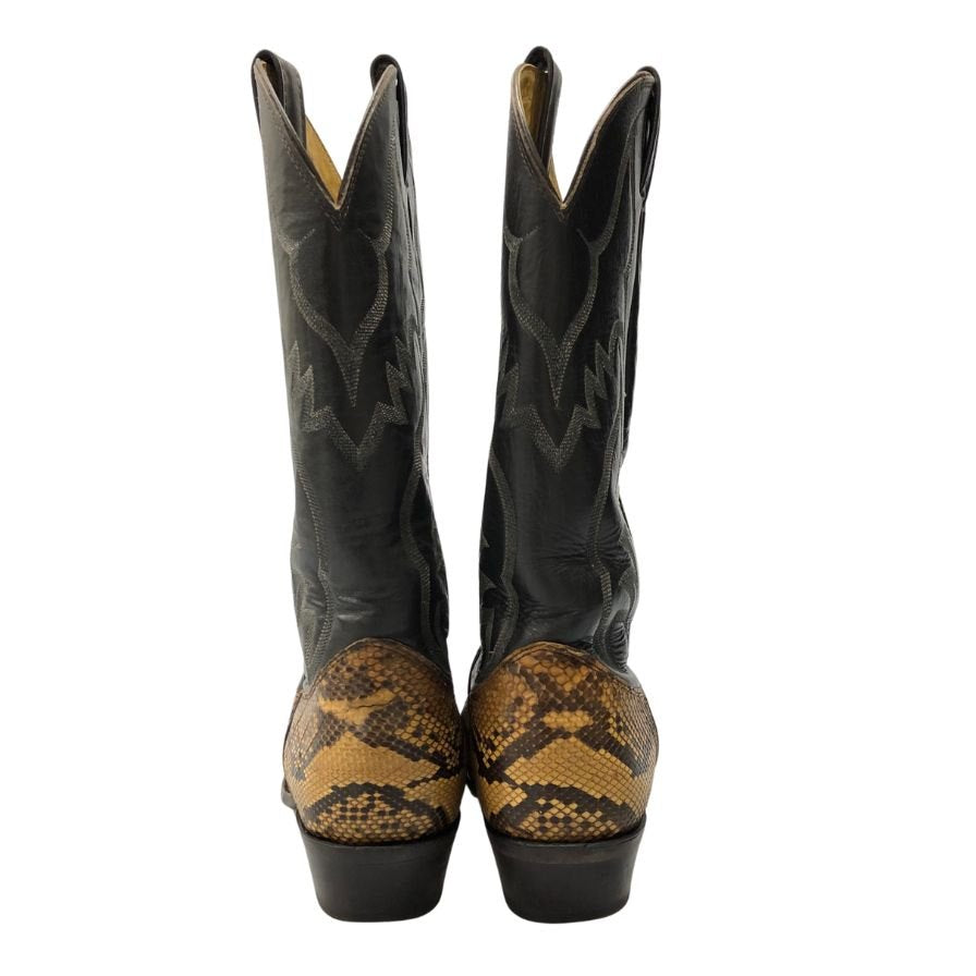 ノコナ ブーツ ウエスタンブーツ パイソン&レザーコンビ メンズ サイズ7.5 ブラウン&ブラック NOCONA BOOTS 約26.5cm【AFC31】