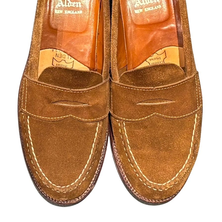 オールデン ローファー コインローファー 6243F スエード バンラスト メンズ ブラウン サイズ6.5D ALDEN ローファー 約25.0cm【LA】【中古】