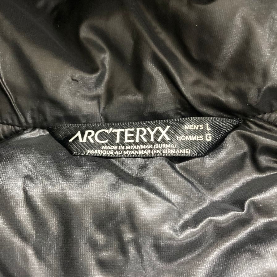 美品◆アークテリクス ダウンジャケット メンズ サイズL ブラック 21794-112616 ARC’TERYX Thorium AR Hoody 【AFA17】
