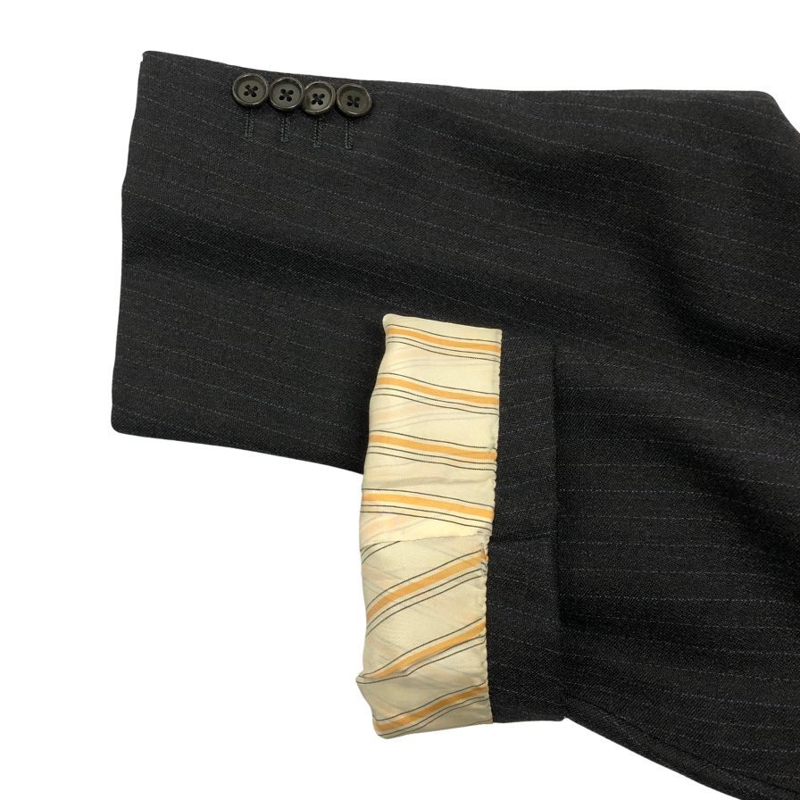 リングヂャケット×カノニコ スーツ セットアップ ストライプ サイズ48 ブラック系 メンズ RING JACKET VITALE BARBERIS CANONICO【AFA24】