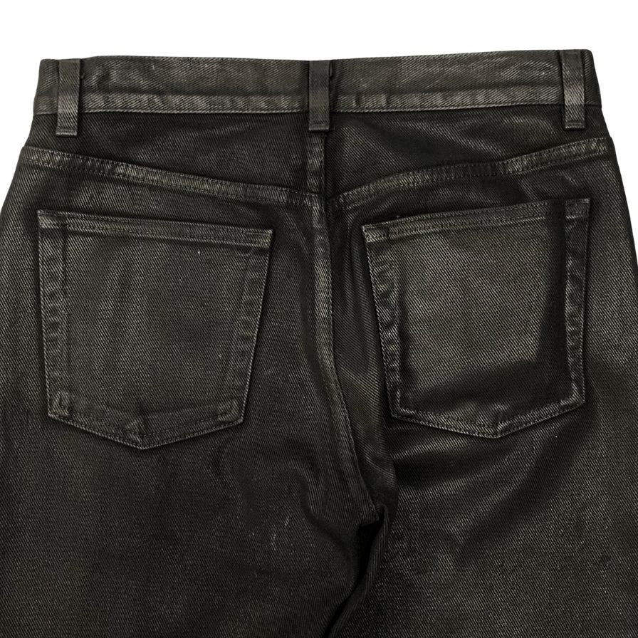 ヘルムートラング 本人期 コーテッド ブラック デニム ブーツカット 裾上げ済 レディース サイズ27 ブラック Helmut Lang 【AFB2】