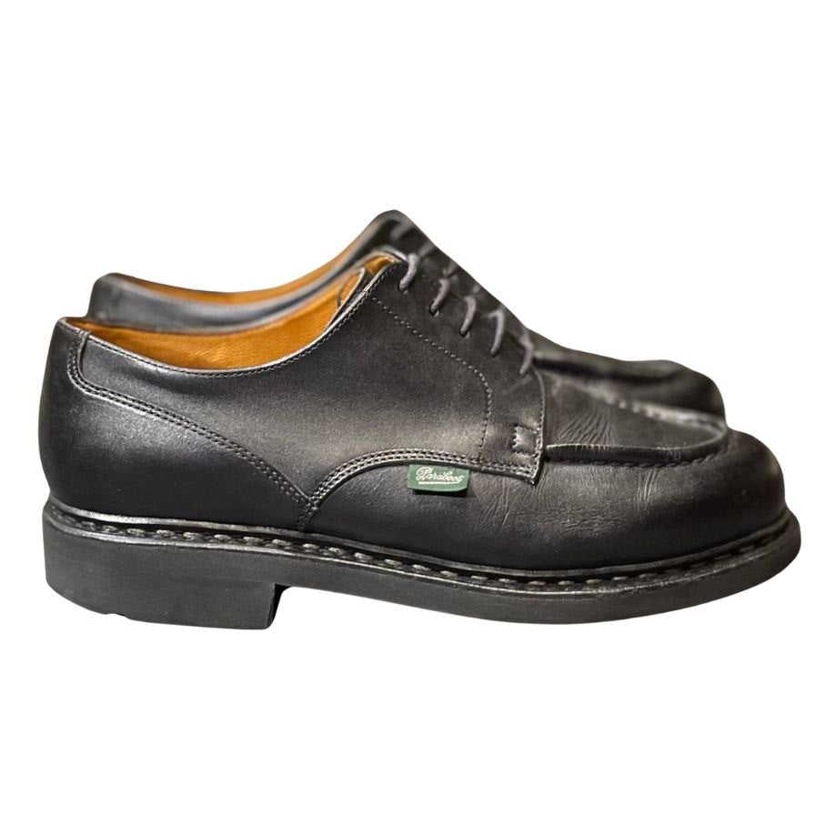 パラブーツ レザーシューズ シャンボード Uチップ カーフ ブラック メンズ サイズUK6F Paraboot CHAMBORD ビジネスシューズ 約24.5cm【LA】【中古】