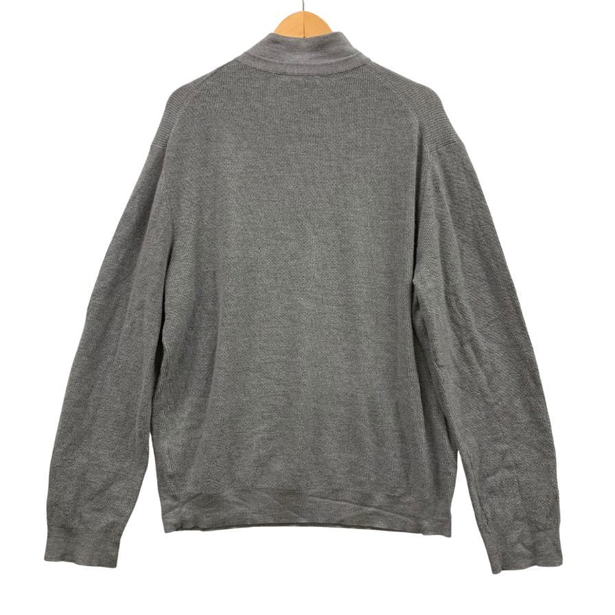 美品◆エルメネジルド ゼニア ハーフジップニット ウール カシミヤ メンズ サイズXXL グレー Ermenegildo Zegna 【AFB36】