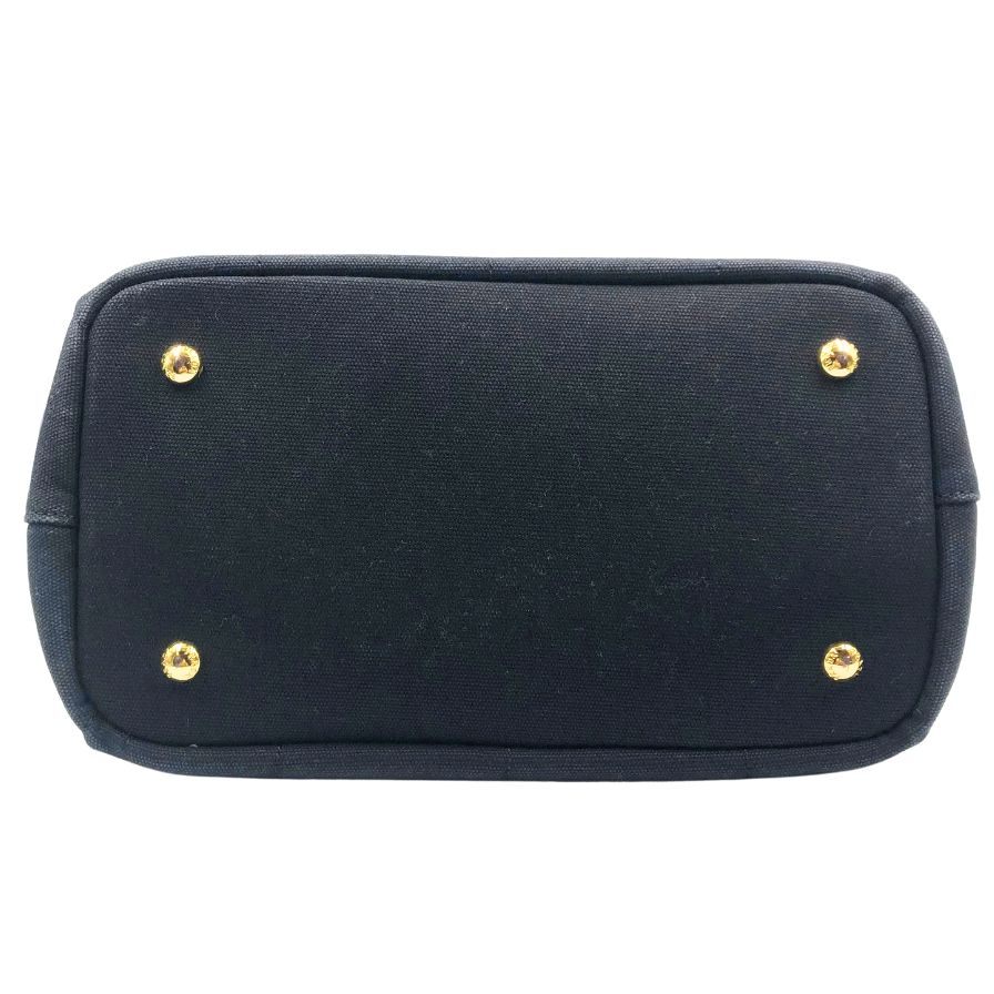 プラダ トートバッグ カナパ ビジュー B24390 ラインストーン スタッズ NERO キャンバス ブラック PRADA【AFE10】
