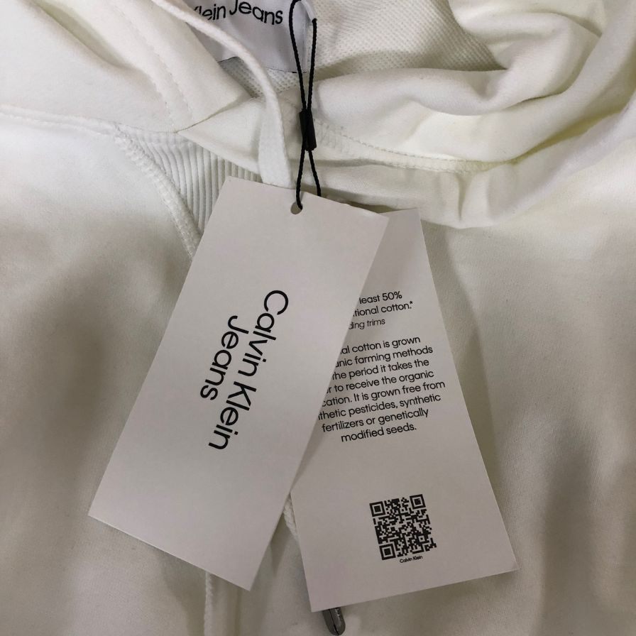 未使用◆カルバンクラインジーンズ プルオーバーパーカー 24AW J30J323430 サイズL メンズ ホワイト Calvin Klein Jeans 【AFB10】